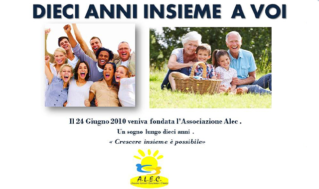 associazione alec dieci anni insieme a voi