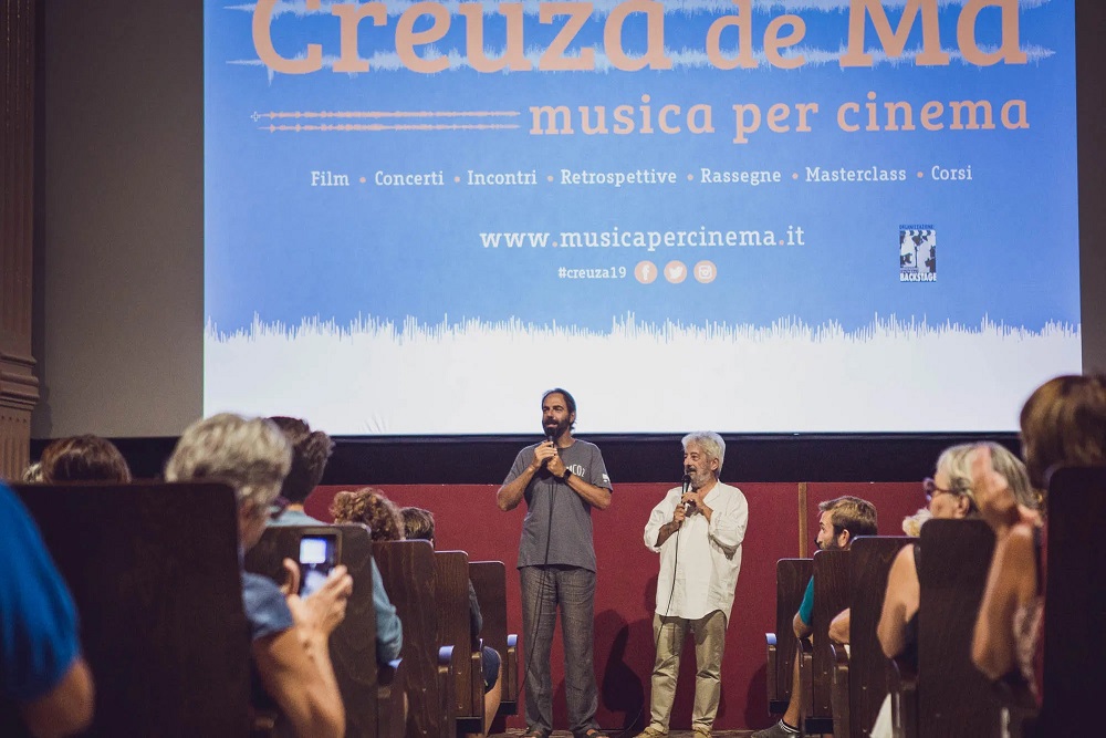 Neri Marcorè e Gianfranco Cabiddu al festival Creuza de Mà 2019 (foto Sara Deidda)﻿