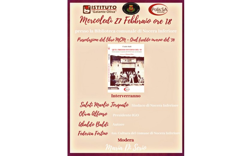 Presentazione Quel freddo inverno del '59 di Ubaldo Baldi - Nocera Inferiore